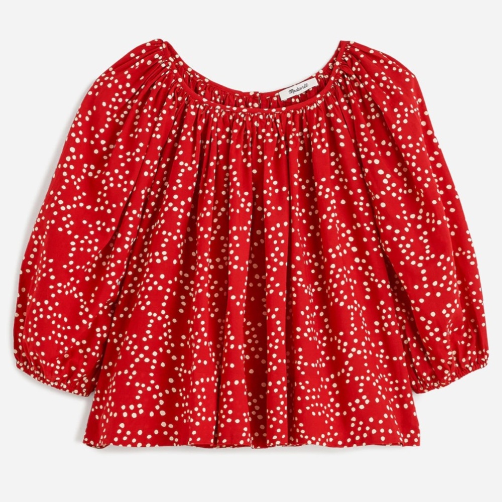 Madewell Shirred Puff-Sleeve Top